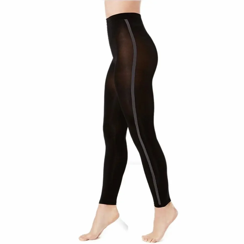 INC International Concepts INC Varsity-Stripe Footless Tights Black Stripe